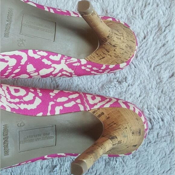 CHRISTIAN SIRIANO for payless Heels Peep Toe Pink Womens Size 6.5 - Picture 4 of 7